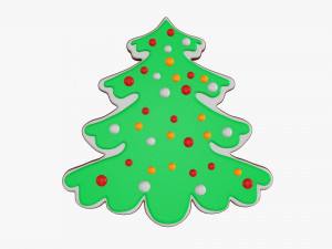 Christmas cookie fir tree 02 3D Model