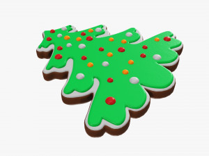 Christmas cookie fir tree 02 Modèle 3D