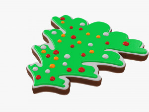 Christmas cookie fir tree 02 Modèle 3D