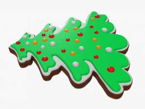 Christmas cookie fir tree 02 Modèle 3D