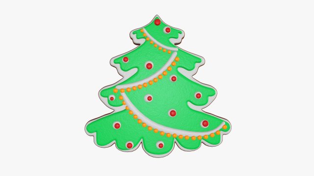 Christmas cookie fir tree 03 3D Model .c4d .max .obj .3ds .fbx .stl .blend 