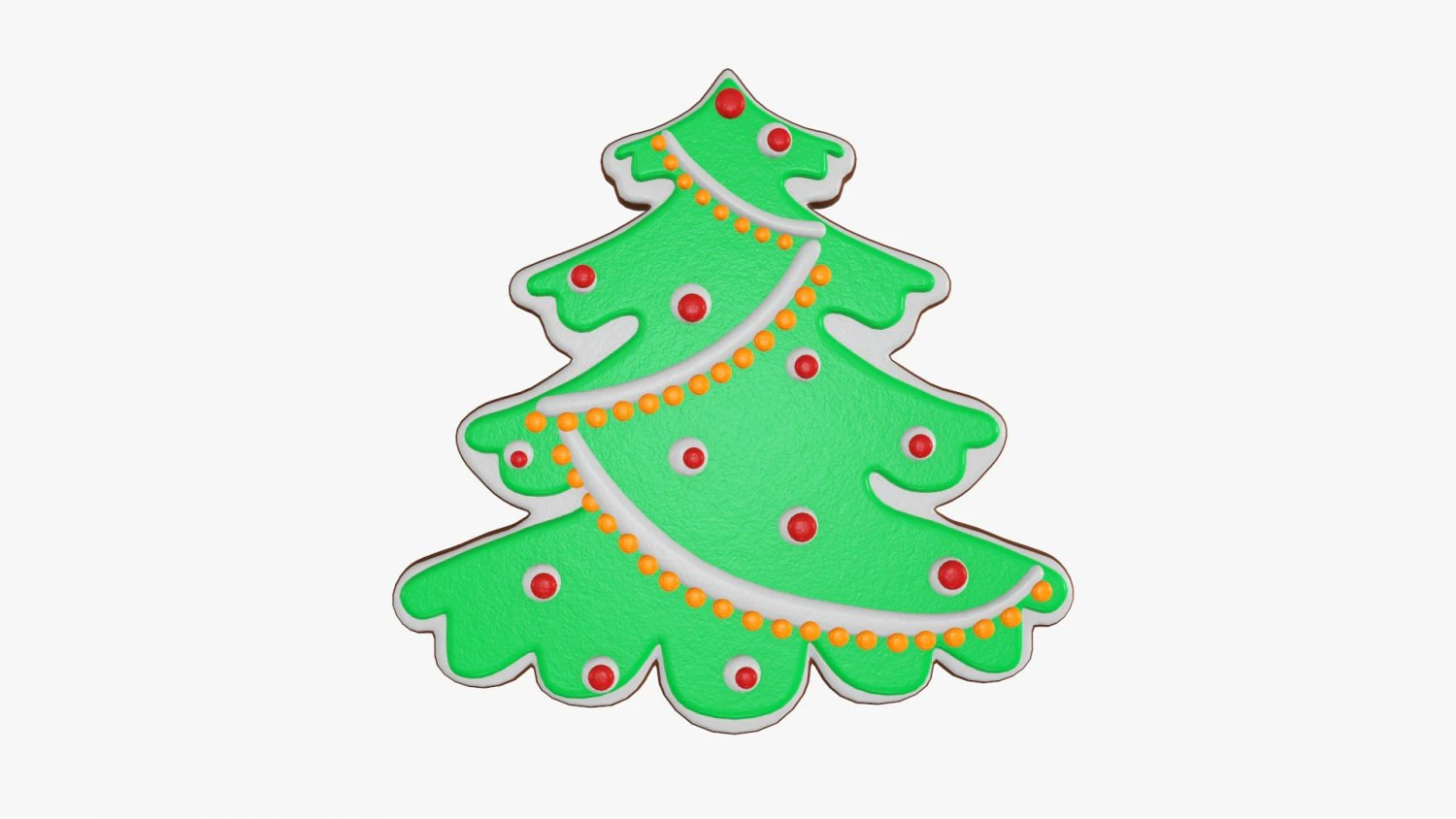 Christmas cookie fir tree 03 3D Model .c4d .max .obj .3ds .fbx .stl .blend 