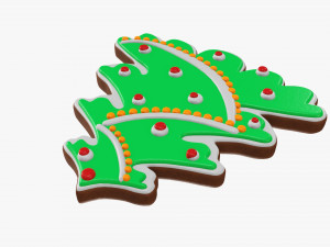 Christmas cookie fir tree 03 3D Model