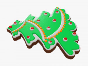 Christmas cookie fir tree 03 3D Model