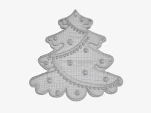 Christmas cookie fir tree 03 3D Model