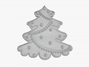 Christmas cookie fir tree 03 3D Model