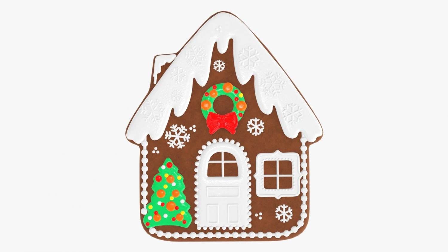 Christmas cookie house 3D Model .c4d .max .obj .3ds .fbx .stl .blend