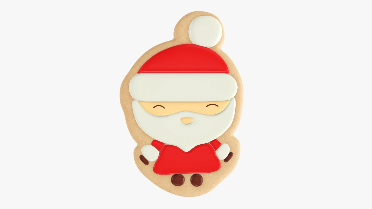 Christmas cookie Santa Claus 3D Model .c4d .max .obj .3ds .fbx .stl .blend