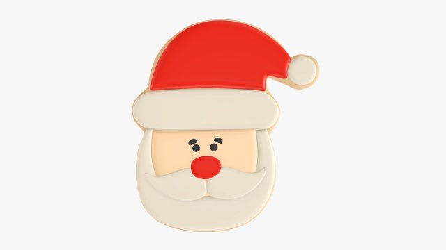 Christmas cookie Santa Claus head 3Dモデル .c4d .max .obj .3ds .fbx .stl .blend 