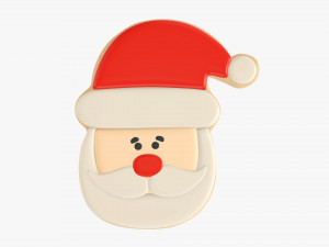 Christmas cookie Santa Claus head Modelo 3D