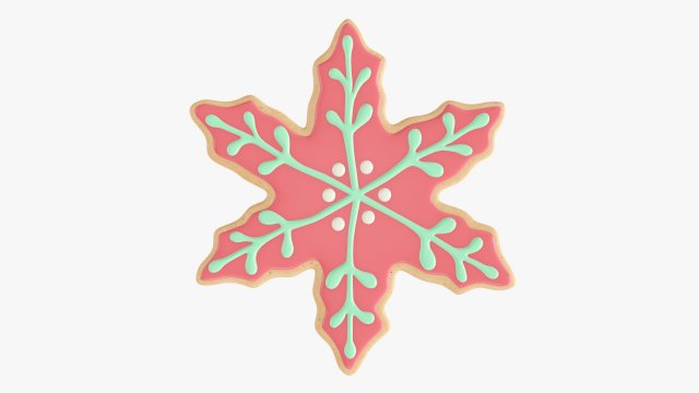 Christmas cookie snowflake Modelo 3D .c4d .max .obj .3ds .fbx .stl .blend 