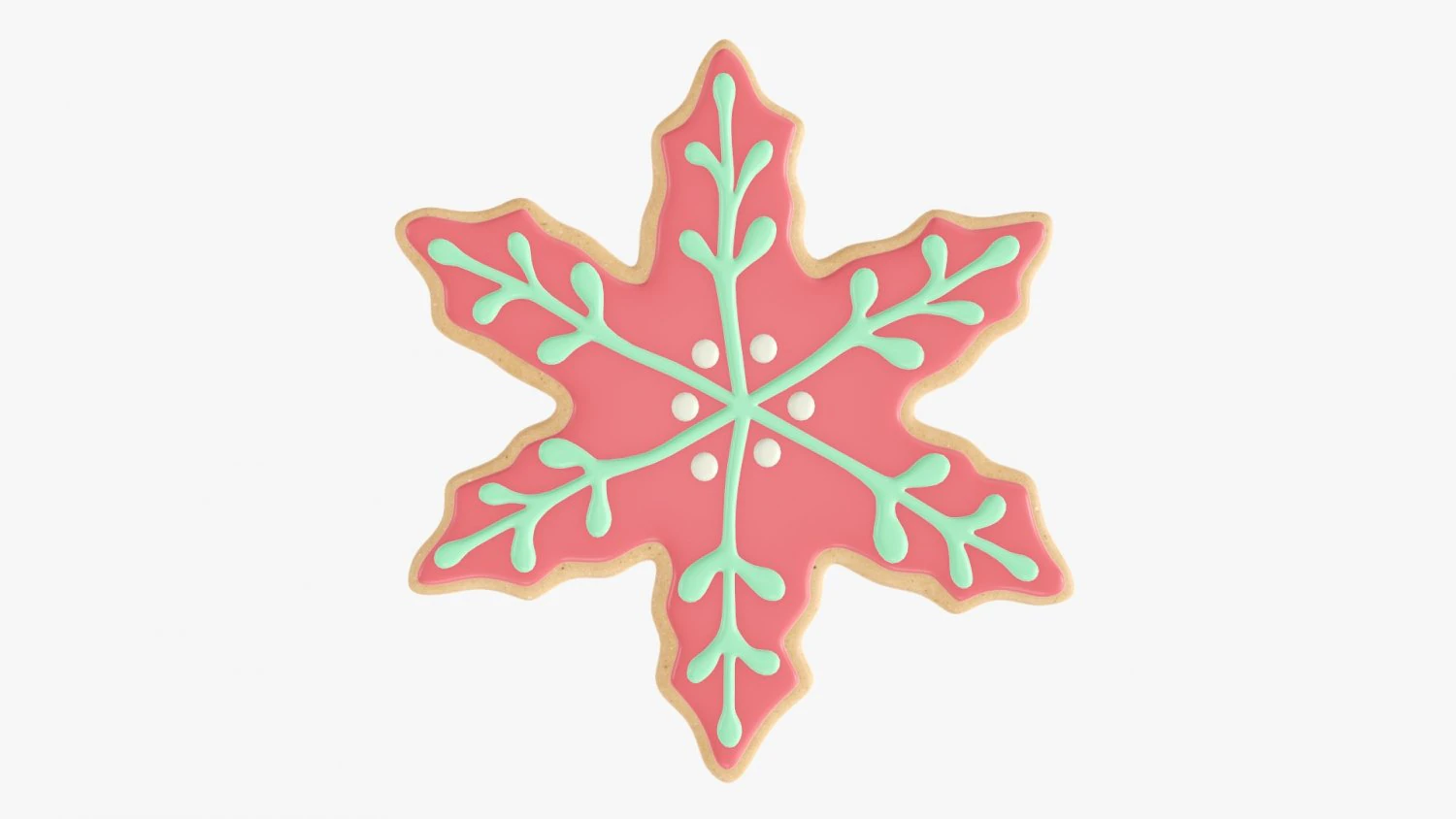 Christmas cookie snowflake 3D Model .c4d .max .obj .3ds .fbx .stl .blend