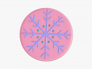 Christmas cookie snowflake 02 3D Model