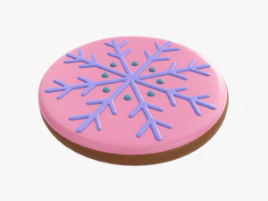 Christmas cookie snowflake 02 3D Model