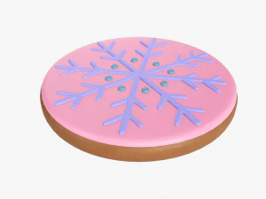 Christmas cookie snowflake 02 3D Model