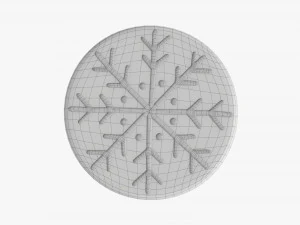 Christmas cookie snowflake 02 3D Model