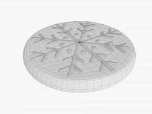 Christmas cookie snowflake 02 3D Model