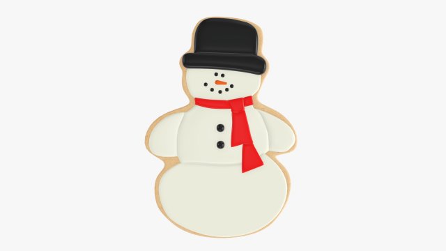 Christmas cookie snowman Modelo 3D .c4d .max .obj .3ds .fbx .stl .blend 