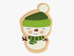 Christmas cookie snowman 2 Modelo 3D
