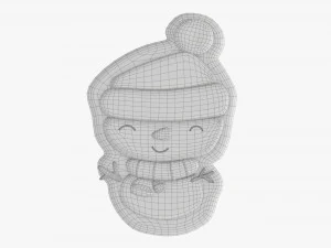 Christmas cookie snowman 2 3D Model