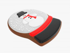 Mu&ntilde;eco de nieve de galleta navide&ntilde;a 3 Modelo 3D