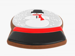 Mu&ntilde;eco de nieve de galleta navide&ntilde;a 3 Modelo 3D