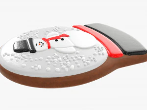 Mu&ntilde;eco de nieve de galleta navide&ntilde;a 3 Modelo 3D