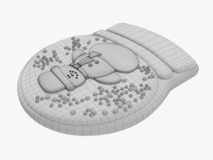 Mu&ntilde;eco de nieve de galleta navide&ntilde;a 3 Modelo 3D