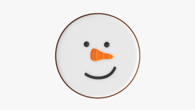 Christmas cookie snowman face 3D Model .c4d .max .obj .3ds .fbx .stl .blend 