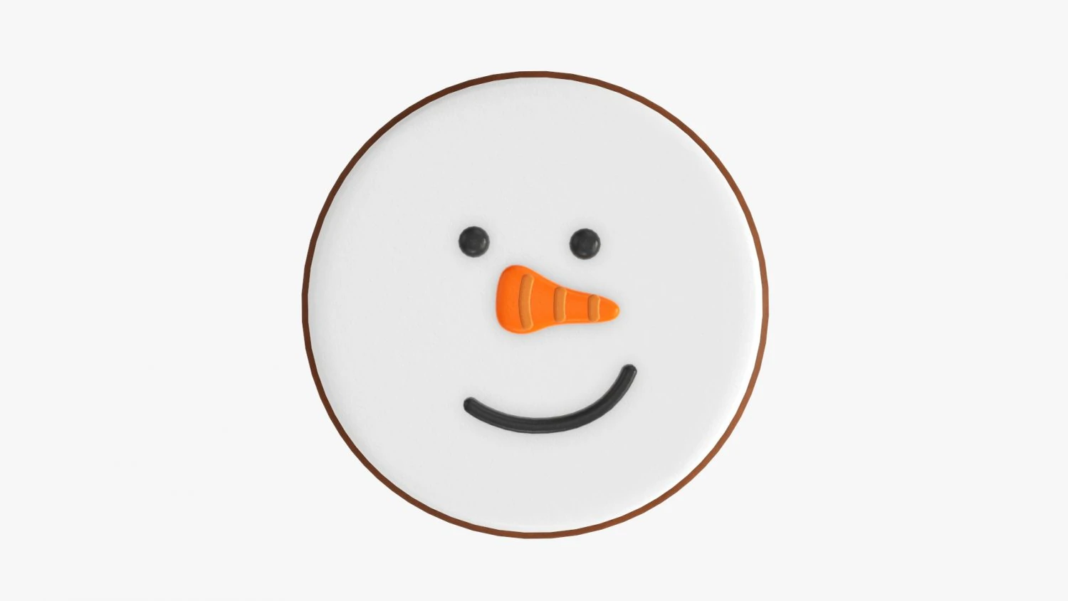 Christmas cookie snowman face 3D Model .c4d .max .obj .3ds .fbx .stl .blend 