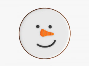 Weihnachtspl&auml;tzchen-Schneemanngesicht 3D Modell