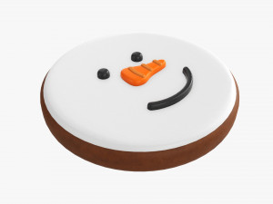 Christmas cookie snowman face 3D Model