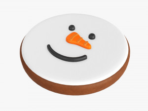 Christmas cookie snowman face 3D Model