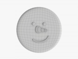 Christmas cookie snowman face 3D Model
