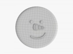 Christmas cookie snowman face 3D Model