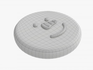 Christmas cookie snowman face 3D Model
