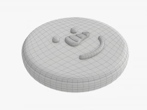 Christmas cookie snowman face 3D Model