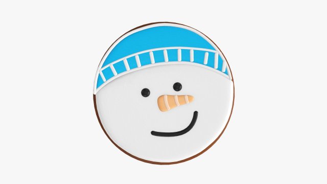 Christmas cookie snowman head Modelo 3D .c4d .max .obj .3ds .fbx .stl .blend 
