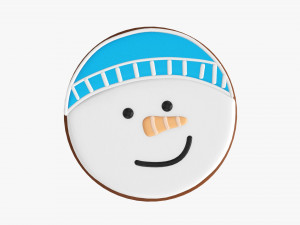 Christmas cookie snowman head 3D Model