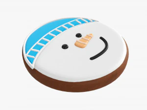 Cabeza de mu&ntilde;eco de nieve de galleta navide&ntilde;a Modelo 3D