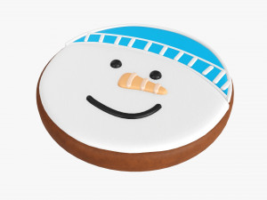 Christmas cookie snowman head Modelo 3D