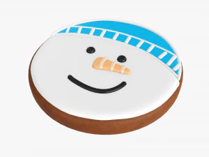 Cabeza de mu&ntilde;eco de nieve de galleta navide&ntilde;a Modelo 3D