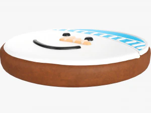 Cabeza de mu&ntilde;eco de nieve de galleta navide&ntilde;a Modelo 3D