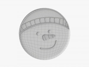 Christmas cookie snowman head Modelo 3D