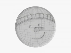 Cabeza de mu&ntilde;eco de nieve de galleta navide&ntilde;a Modelo 3D