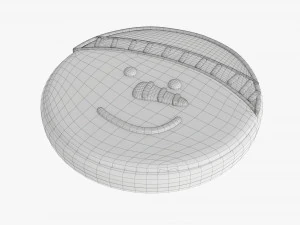 Cabeza de mu&ntilde;eco de nieve de galleta navide&ntilde;a Modelo 3D