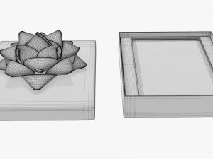 Christmas gift card in box 01 3D Model