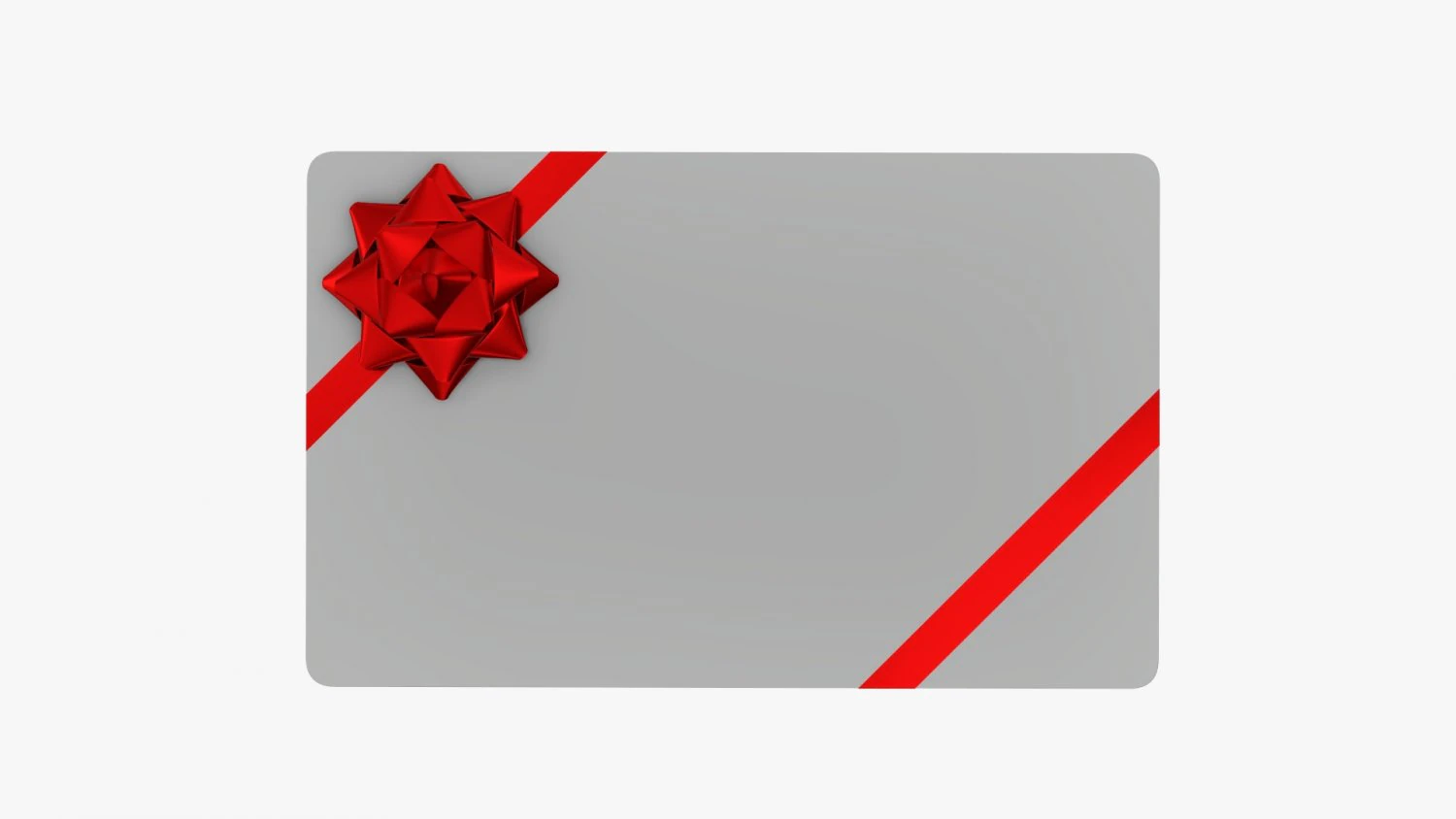 Christmas gift card with ribbon 01 3D Model .c4d .max .obj .3ds .fbx .stl .blend 