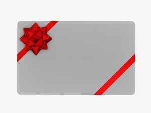 Christmas gift card with ribbon 01 Modelo 3D