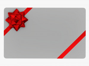 Christmas gift card with ribbon 01 Modèle 3D